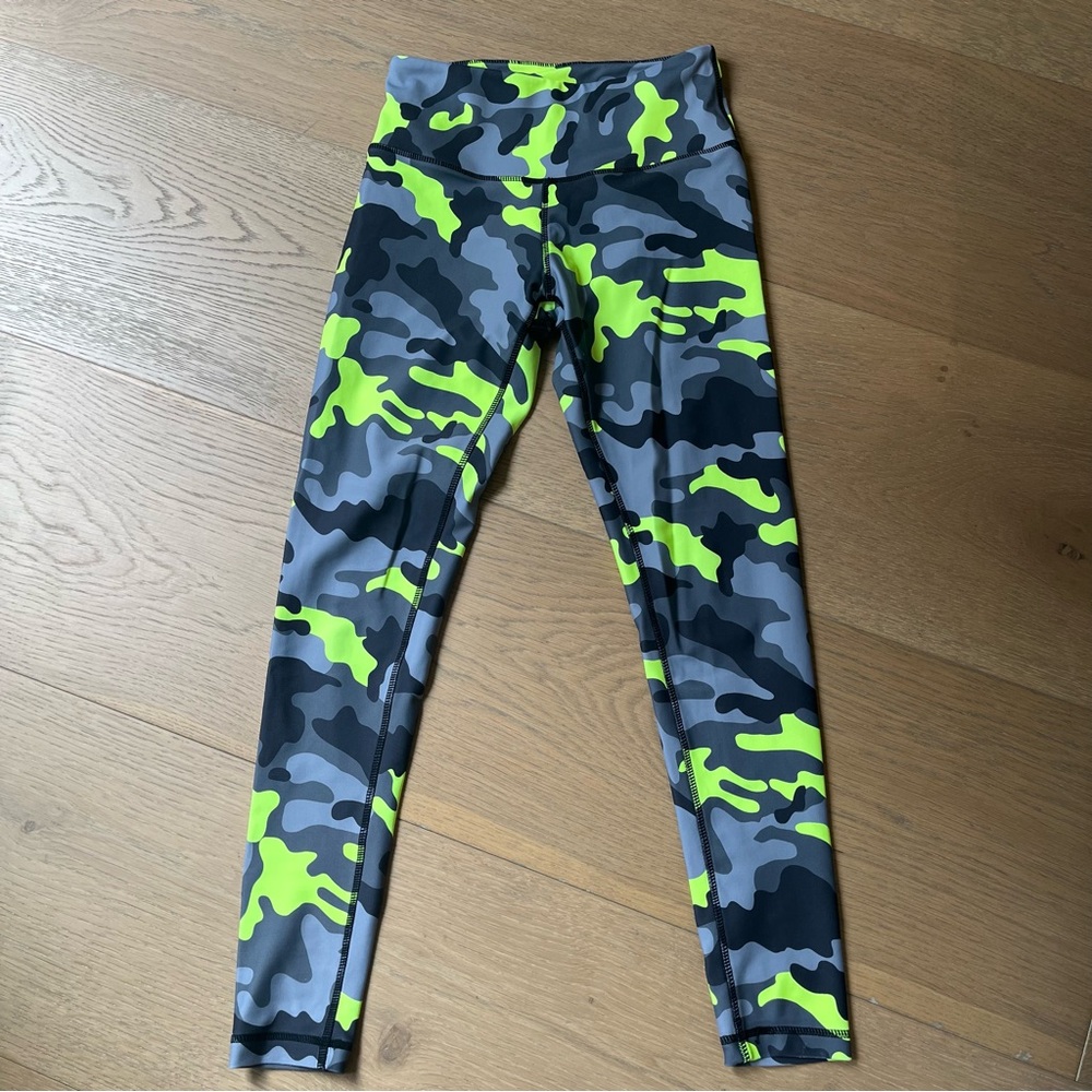 Grey camo with neon yellow Leggings